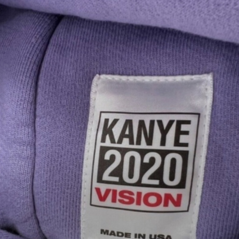 Kanye West 2020 YZY Yeezy Vision Purple Double Layered Hoodie Size Large